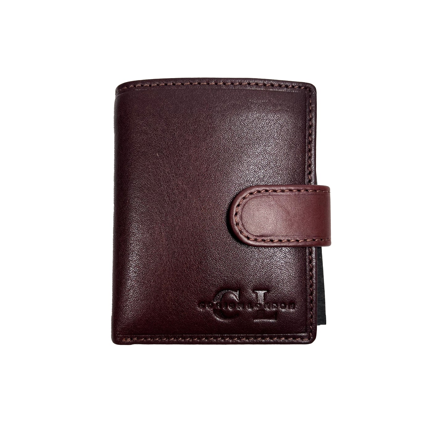 Men's Black Leather Zip-Around Bifold Wallet with Snap Coin Pocket