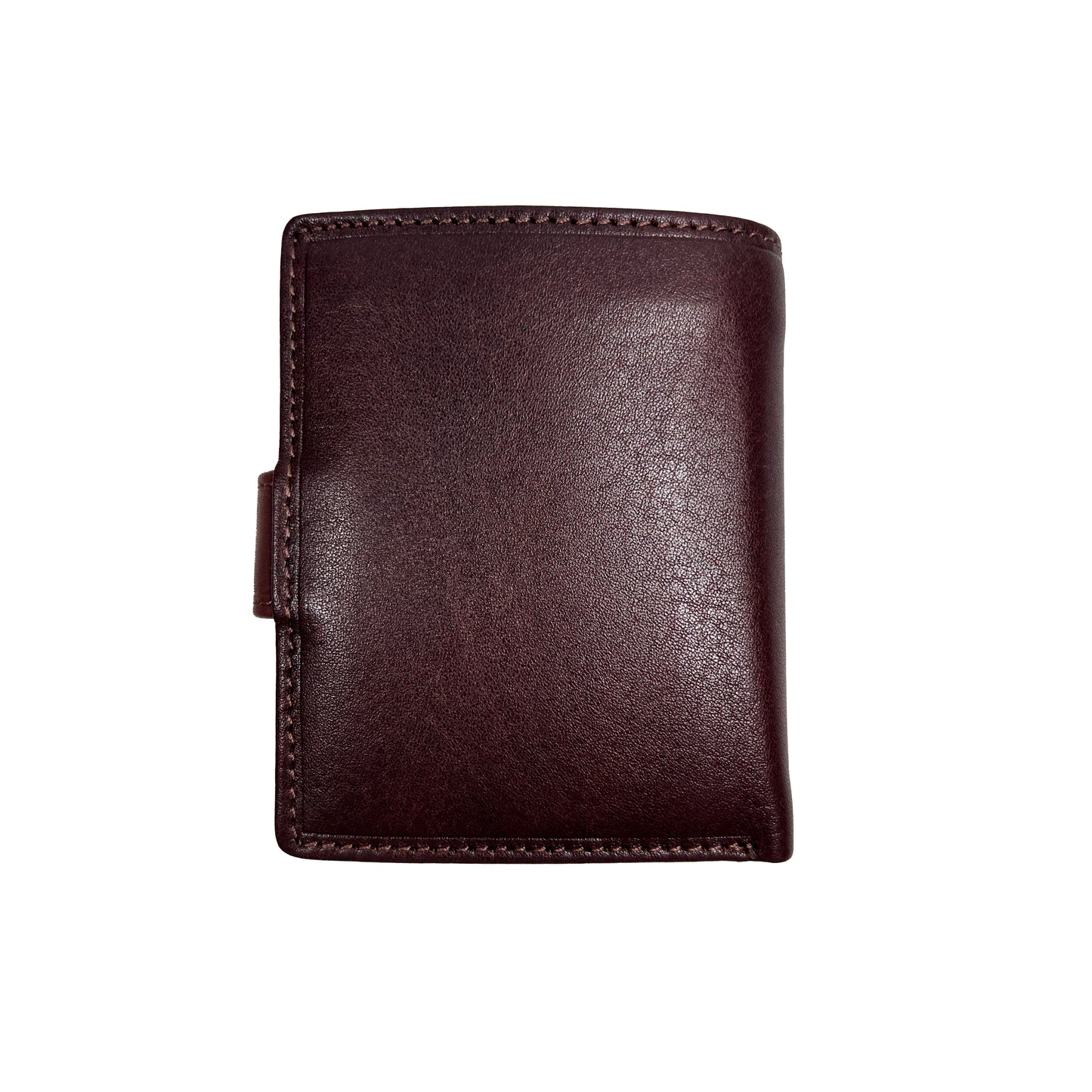 Men's Black Leather Zip-Around Bifold Wallet with Snap Coin Pocket