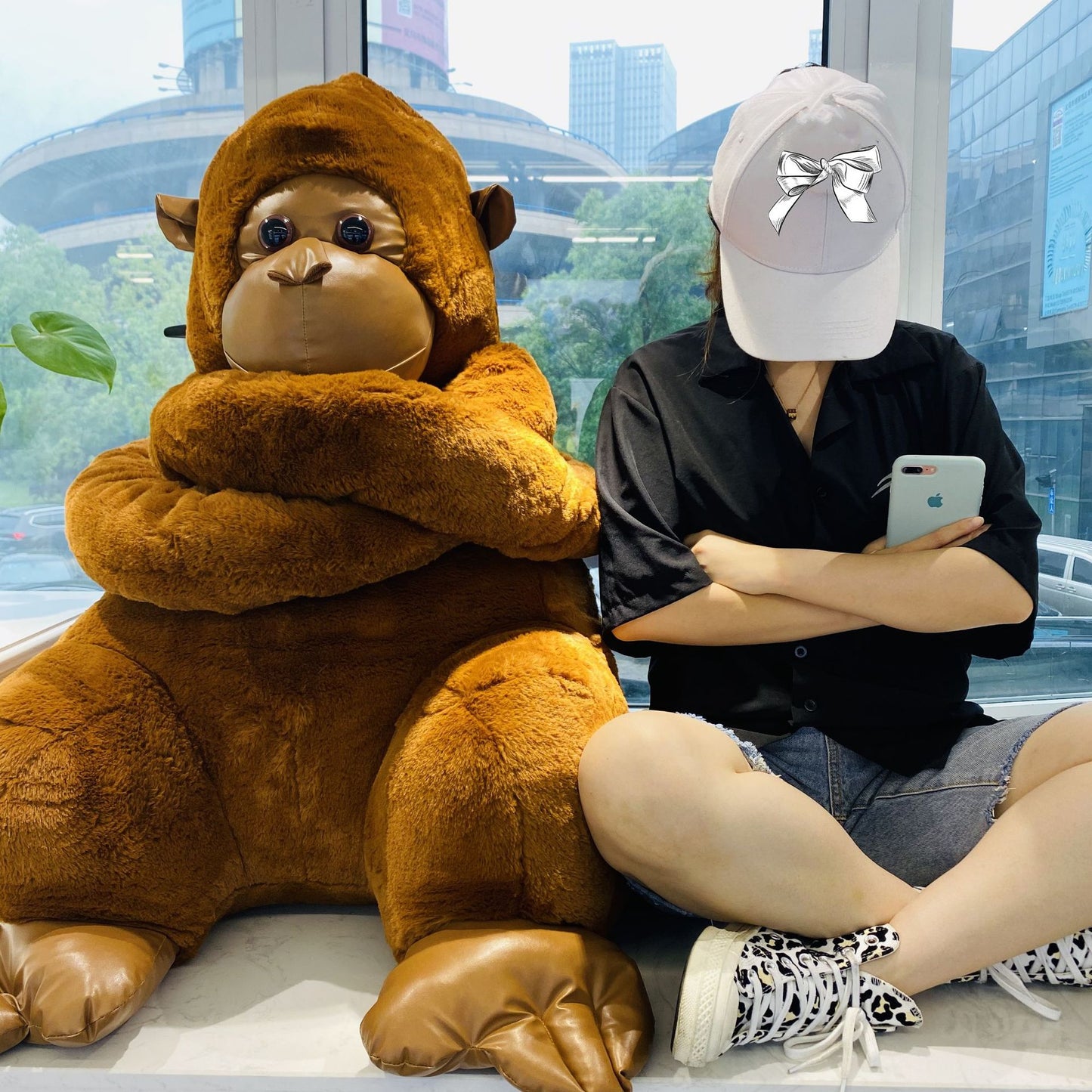 Simulation Orangutan Plush Doll Naughty Monkey Plush Toy Birthday Gift Decoration